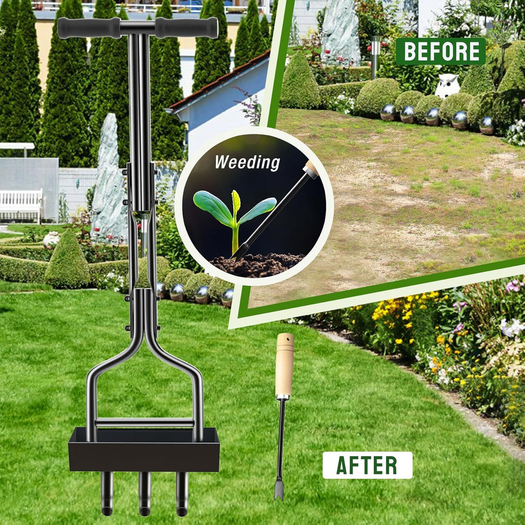 Kedoxi Aerifizierer für Rasen, Heavy Duty Hohl Tine Rasenlüfter mit Bodenrahmen 38In, Rasenlüfter Ma