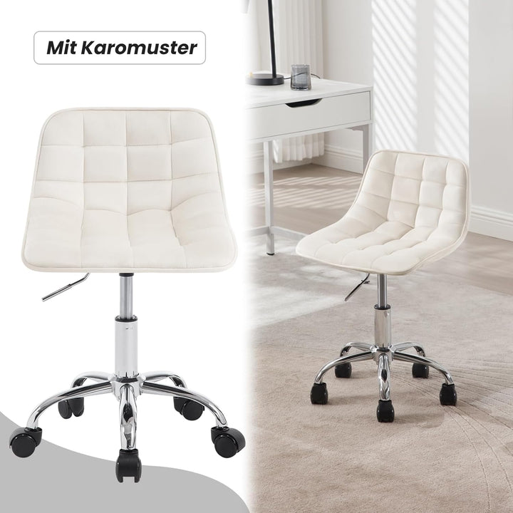 WOLTU Schreibtischstuhl Kinder, Schminkstuhl Sitzhocker Rollhocker Arbeitshocker, 360° drehbar höhen