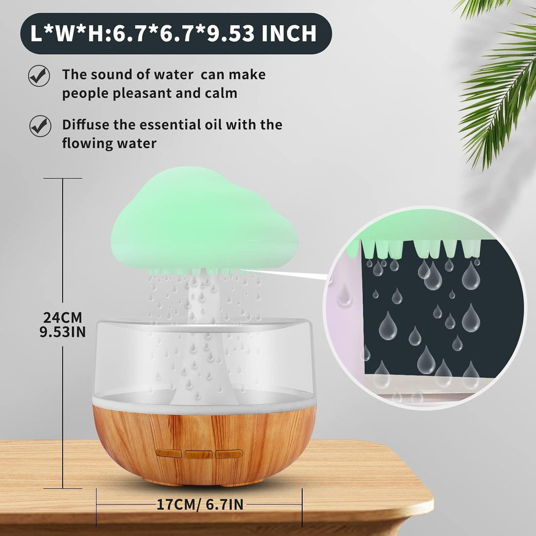 Weljoy Zen Regenwolken-Nachtlicht, Aromatherapie, ätherisches Öl, Diffusor, Mikro-Luftbefeuchter, Sc