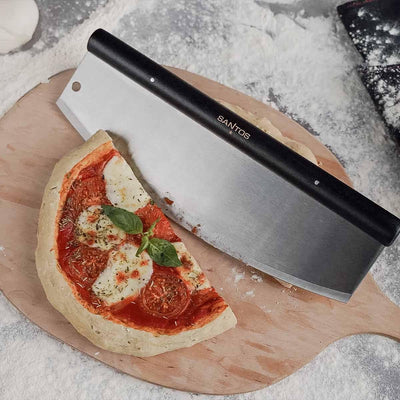 SANTOS Pizzaofen O-120 Starterset - Pizza-Drehteller & U-Brenner - Pizzastein Ø30,5cm - Gas-Pizzaofe