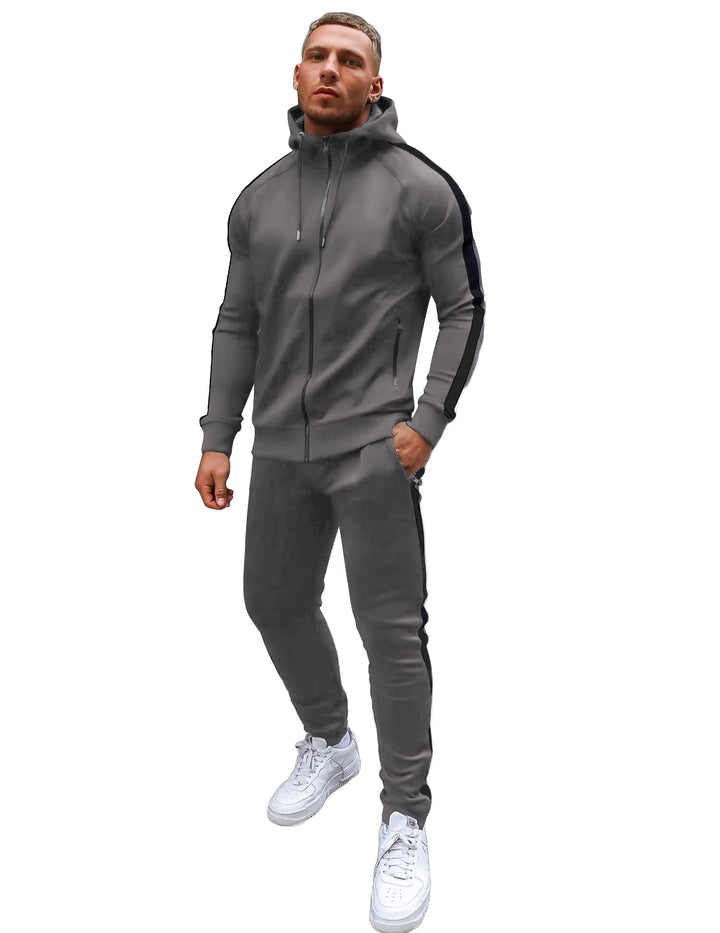 COOFANDY Trainingsanzug Herren Jogginganzug Tracksuit Sportanzug Jogginghose mit Hoodie Kapuze Set L