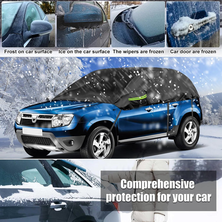 Halbgarage für 2010-2023 Dacia Duster, Schwarz Massgeschneidertes Autogarage Softtop Halbabdeckung m