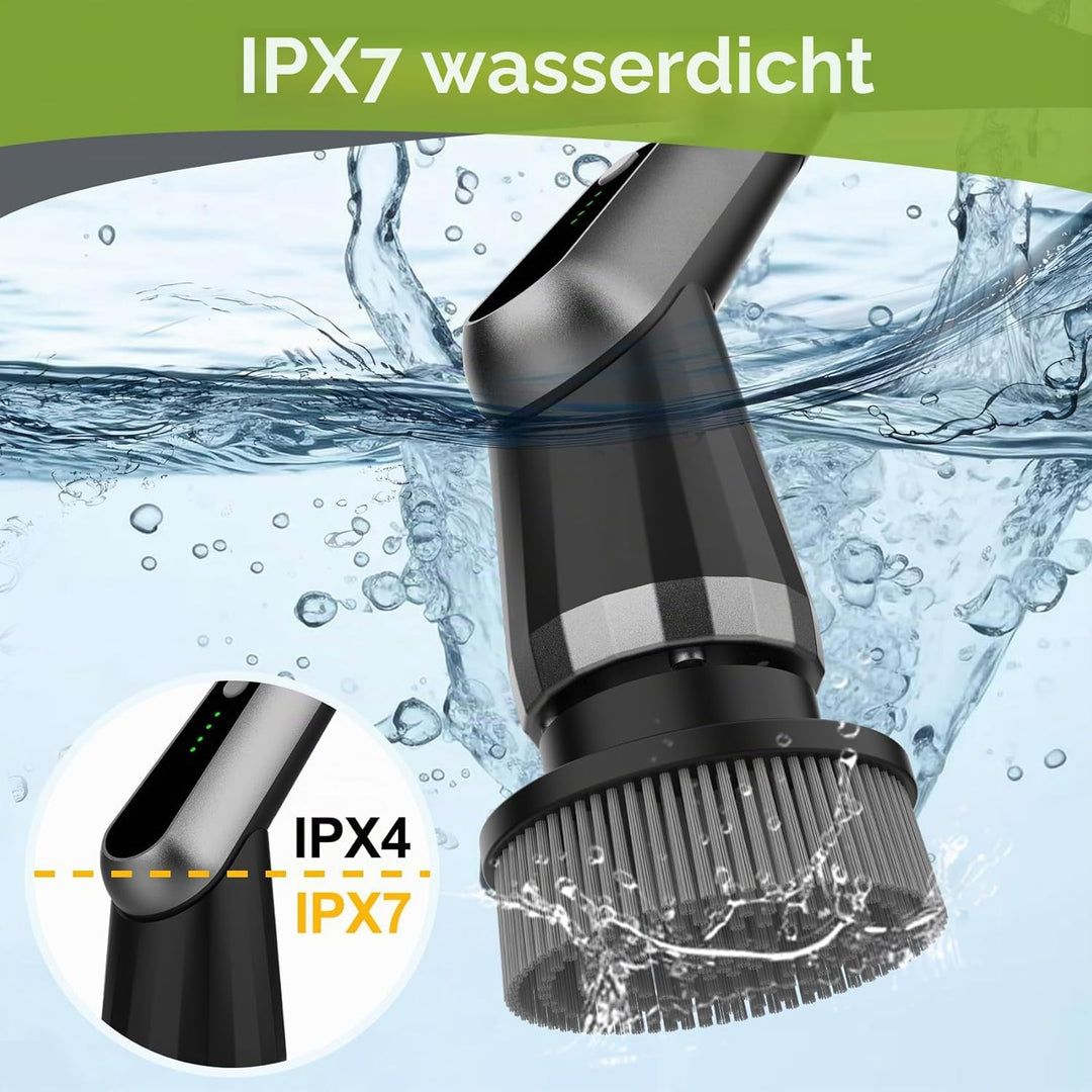 Elektrische Reinigungsbürste, Electric Cleaning Brush mit 7 Wechselbürsten, IPX7 wasserdichte Putzbü