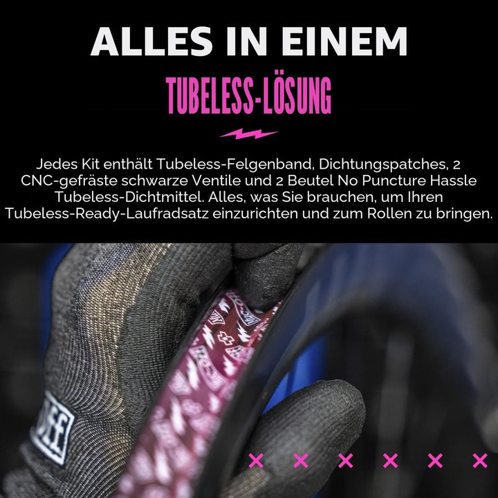 Muc-Off Unisex Ultimate Setup-Kit Für Tubeless-Ready Fahrräder, Strasse/Kies/CX 60 mm Strasse/Kies,