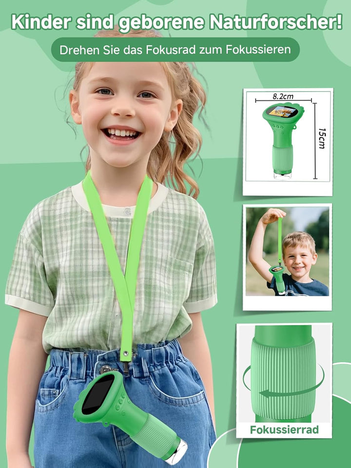 Acoath Mikroskop für Kinder, Digitales Taschenmikroskop mit 2,0" IPS-Bildschirm Lupe 200x Vergrösser