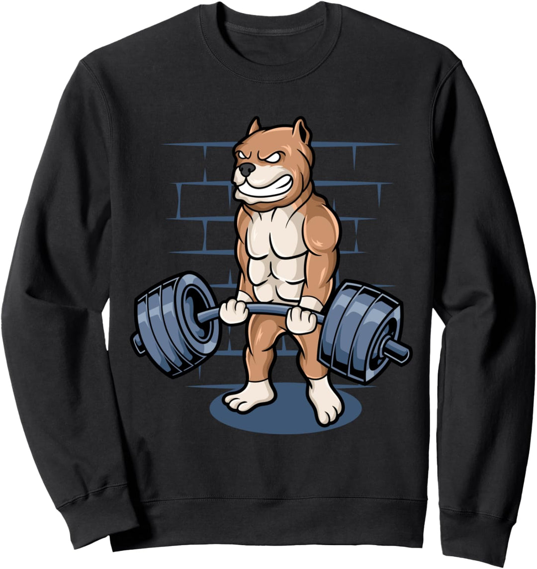 Pitbull Gewichtheben Starke Hunde Kreuzheben Gewichte Gym Sweatshirt