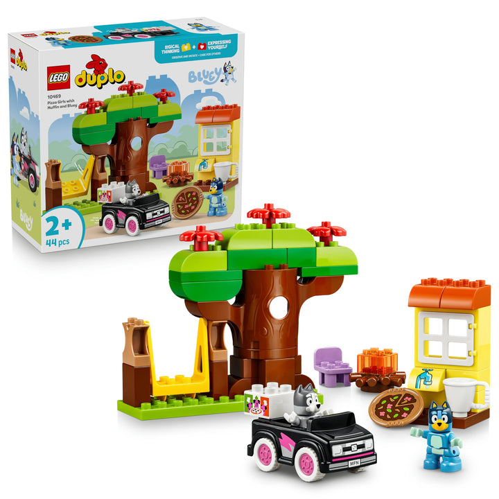 LEGO DUPLO Bluey Pizza-Schwestern mit Muffin und Bluey - Motorikspielzeug für Kleinkinder - Montesso