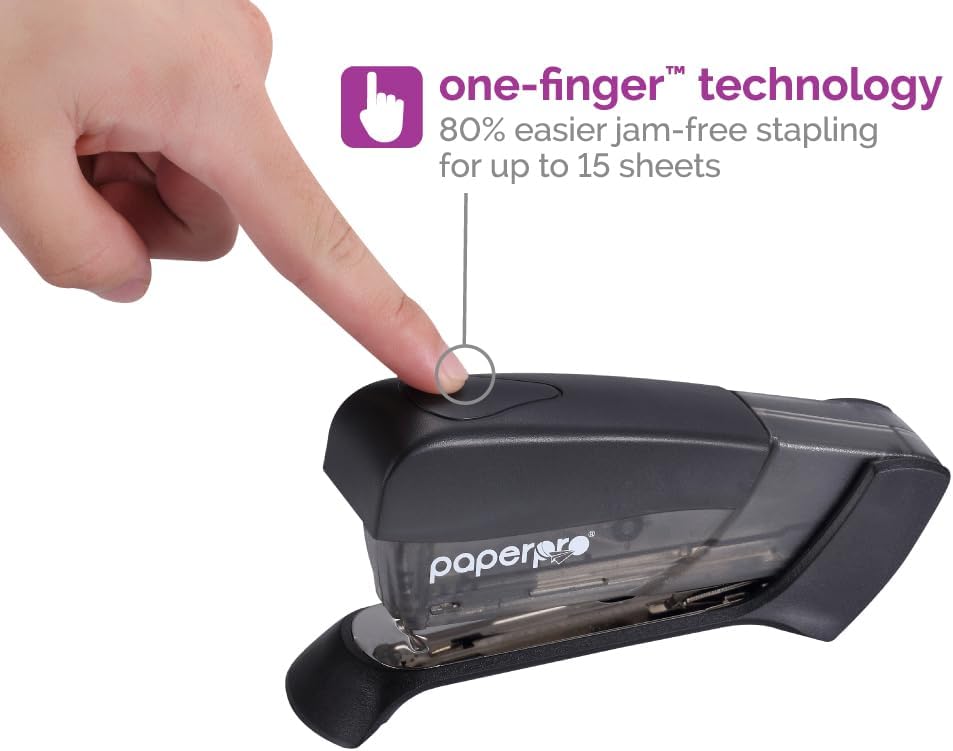 Paper Pro Compact Classic No Effort, One Finger, 80% Easier Heftgerät – ideal für Karpaltunnel und A