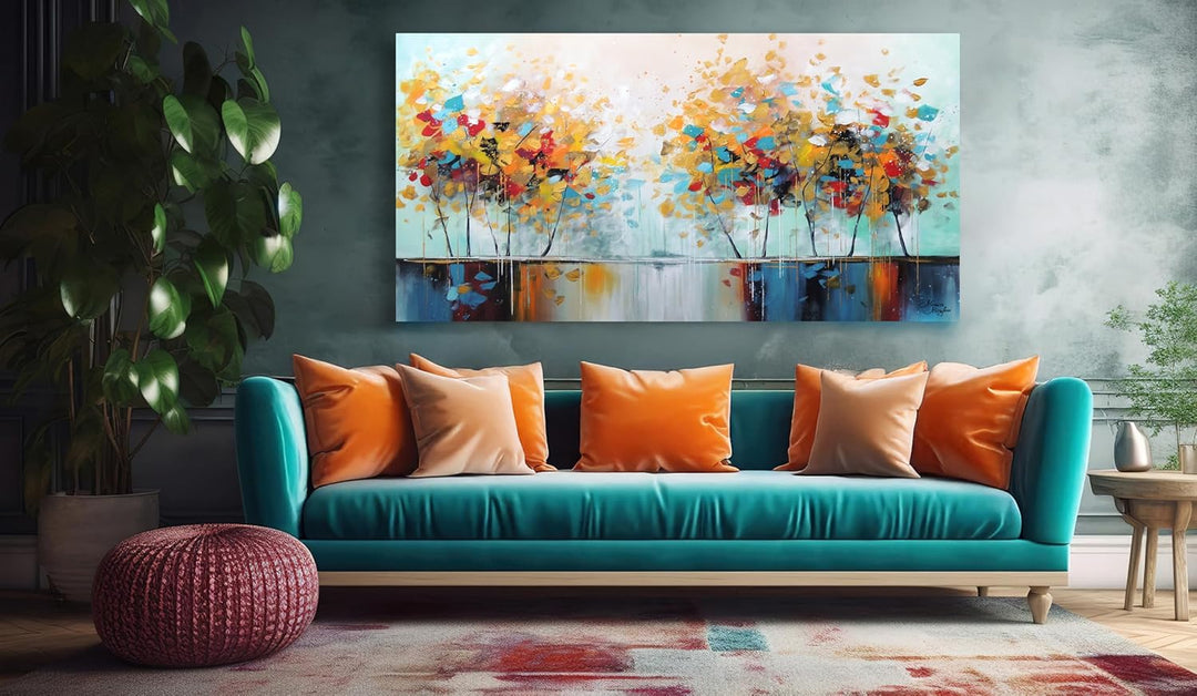 Monica Mirafiori I 100% HANDGEMALT I Gemälde Kreis 100x50cm | Gemälde Handgemalt | Acrylgemälde | Se