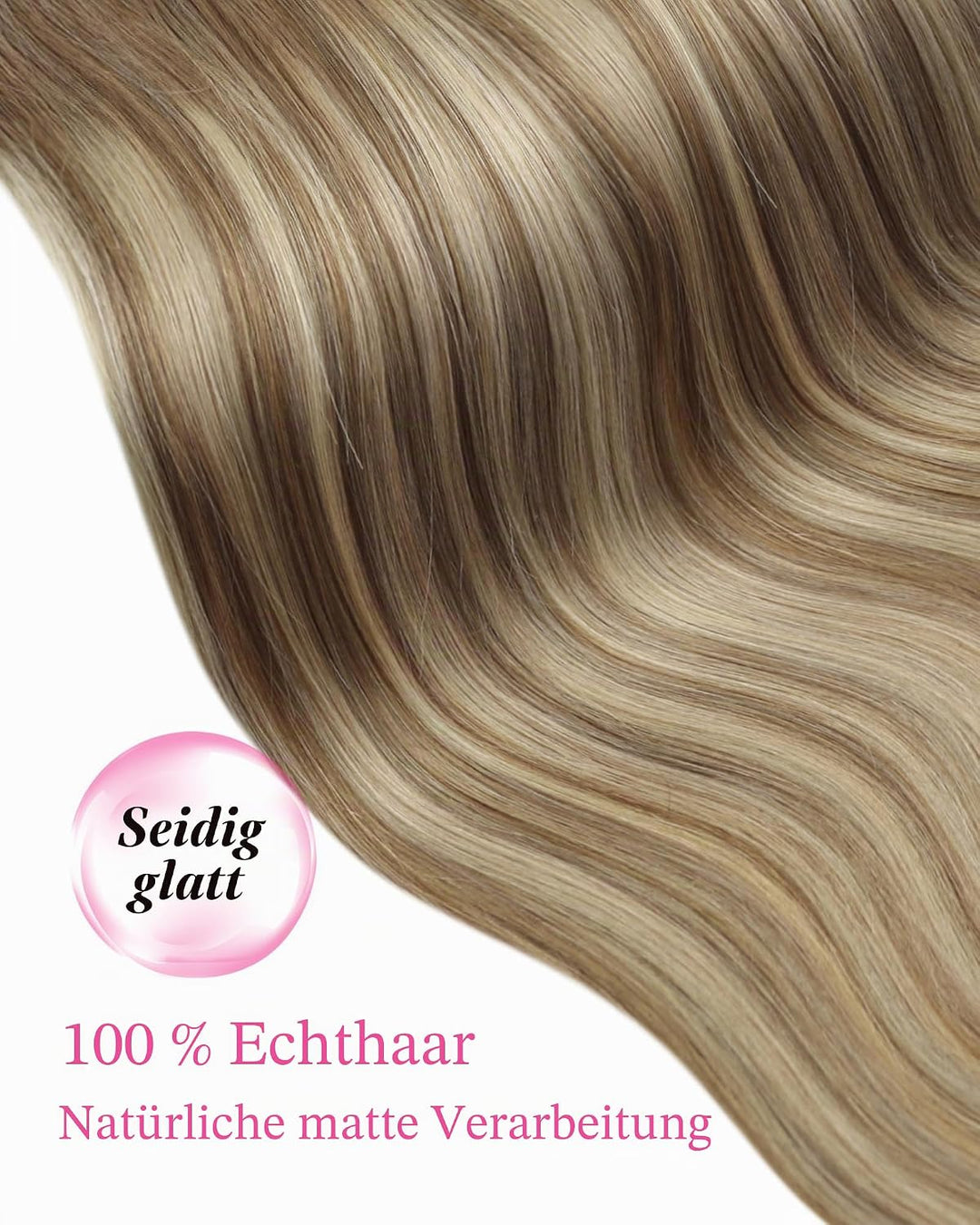 YoungSee Tape Extensions Echthaar Ombre 50 cm Echthaar Extensions Tape Ombre Braun bis Blond Tape in