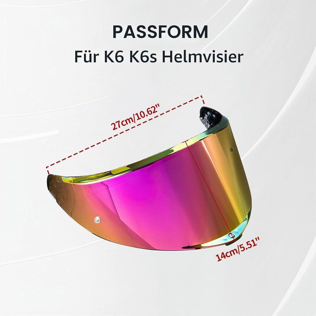 PSLER Helmvisier für K6 K6s - Helmgesichtsschutz Getöntes Visier Motorradhelm Zubehör Ersatz für K6