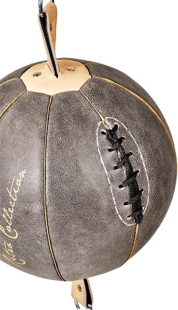 Bad Company Retro Doppelendball aus Rindsleder inkl. elastischen Spanngurten I 25 cm Durchmesser I B