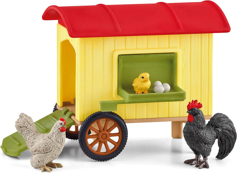 SCHLEICH 42572 Hühnerstall, für Kinder ab 3+ Jahren, FARM WORLD - Spielset & 42501 Spielspass für ni