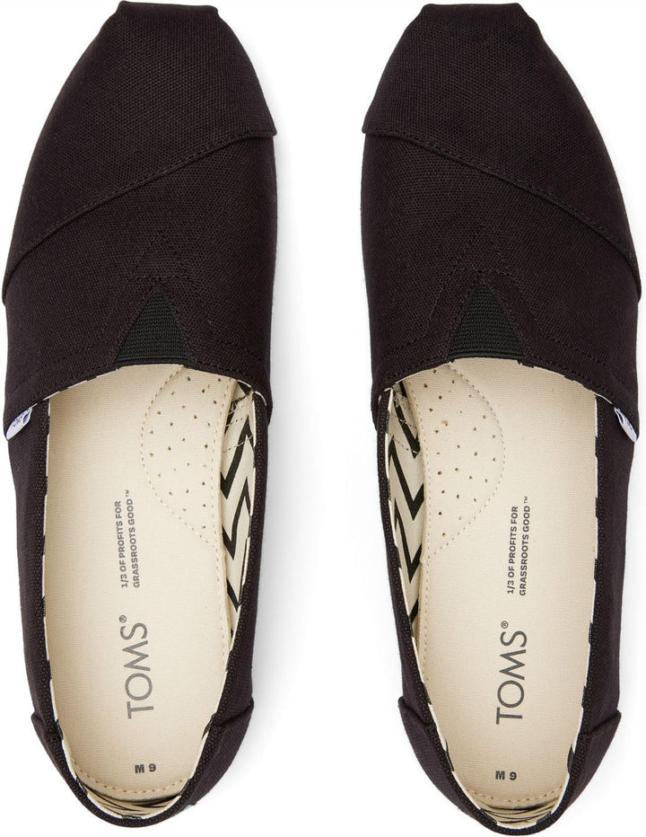 TOMS Herren Alpargata aus Recycelter Baumwolle Flache Slipper 39 EU Schwarz, 39 EU Schwarz