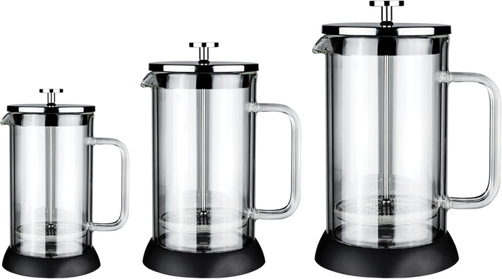 Café Olé Doppio Kaffeebereiter aus doppelwandigem Glas, französische Presse, rutschfester Silikonbod
