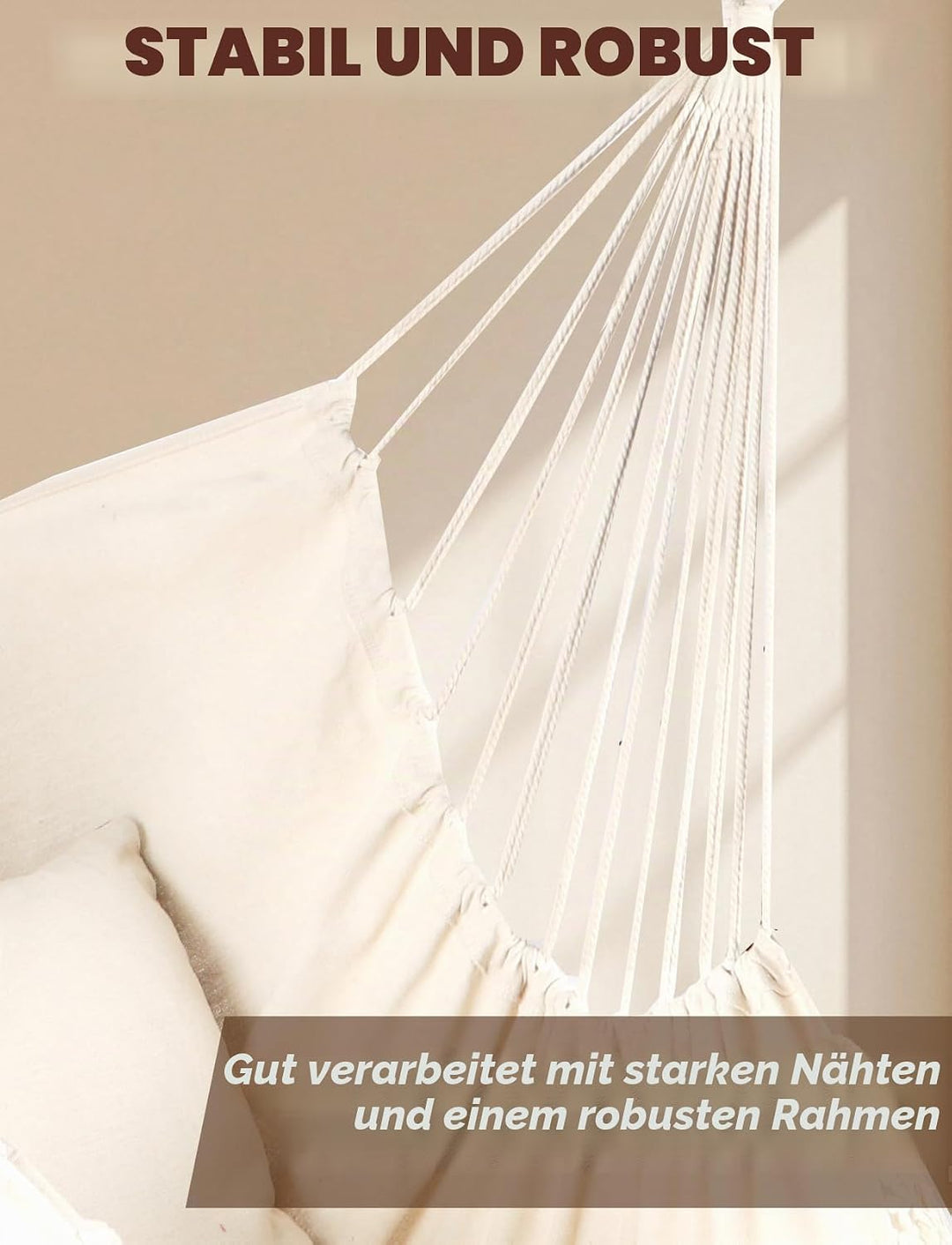 Chihee Hängesessel Hängeschaukel Maximal 500 Pfund Inklusive 2 Kissen Stahl Spreizstange mit Metall