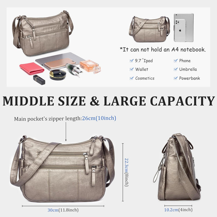 VOLGANIK ROCK Geldbörsen für Damen, weiches PU-Leder, Schultertasche, Damen, Crossbody-Geldbörse, Ta