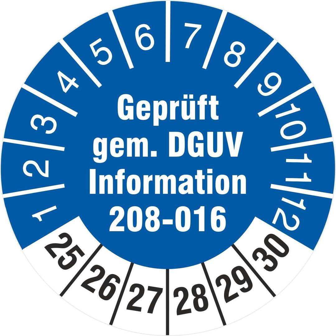2500 Prüfetiketten 30 mm geprüft DGUV Information 208-016 Leitern und Tritte 2025-2030 2500 30mm Dur