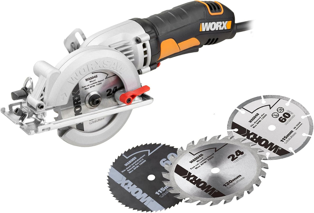 WORX WX429 WORXSAW XL Kompakt-Handkreissäge 400W - ideal für Holz, Metall, Plastik - Schnitttiefe 90