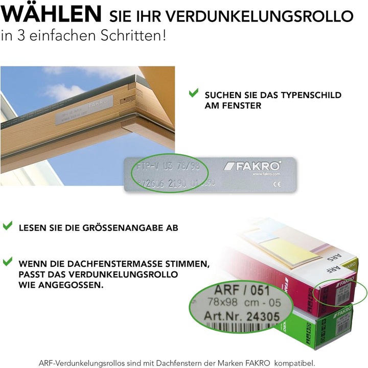 FAKRO Verdunkelungsrollo ARF I 55 x 98 / Nachtblau - Art.Nr.: 243, I 55 x 98