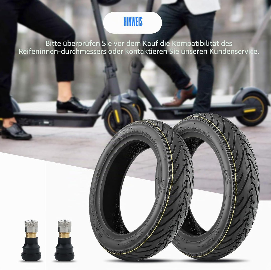 10 Zoll tubeless Reifen für Ninebot Max G30/G30D/G30E/G30LP - Offroad 60/70-6.5 Ersatzräder, selbstr