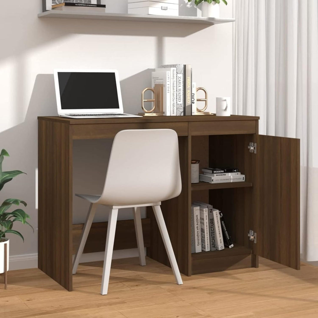 Susany Schreibtisch mit Eingebauten Schrank Computertisch Bürotisch Laptoptisch Büromöbel PC Tisch A