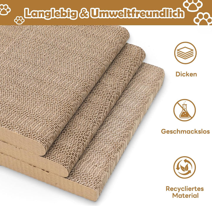 Kratzbrett Katzen, Kratzpappe für Katzen L-förmige 70cm Katzenkratzbretter | Katzen Kratzbrett mit C