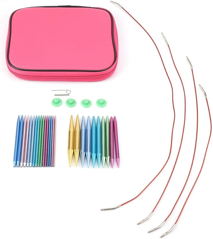 Vobor Stricknadel Kit - austauschbare Rundstricknadelsätze aus Aluminium Stricken Nadeln Kit Haushal