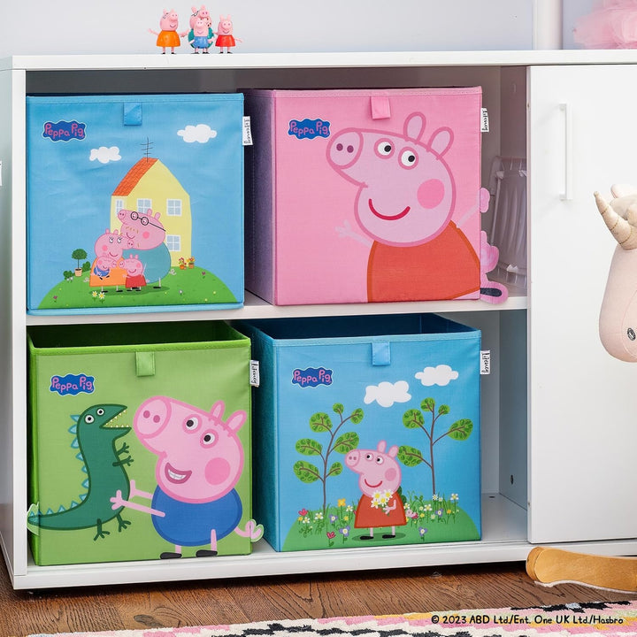 LIFENEY meets Peppa Wutz Aufbewahrungsboxen für Kinder 4er Set – Box-Set mit Peppa Pig Motiven zur A
