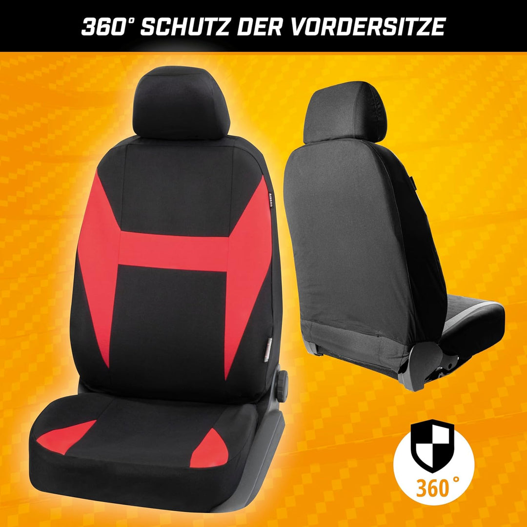 Walser Auto-Sitzbezug Caledon Komplettset, Universal PKW-Sitzbezüge 4-teilig, Auto-Schonbezüge, 2 Vo