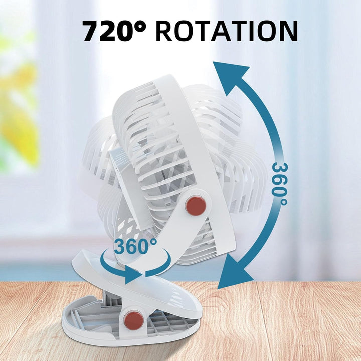 MUXIWOM Tischventilator, 5000 mAh, Mini-USB-Ventilator, leise, kleiner Schreibtischventilator, 5 Ges