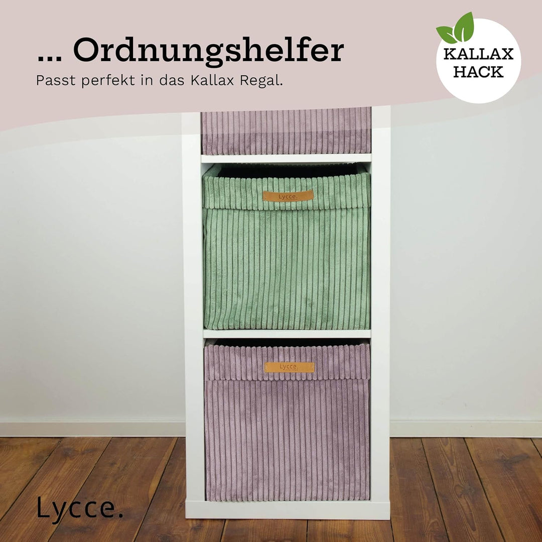 Kallax Box aus trendigem Cordstoff | Aufbewahrungskorb für Kallax Regal | Faltbox 33 x 33 x H31 cm m