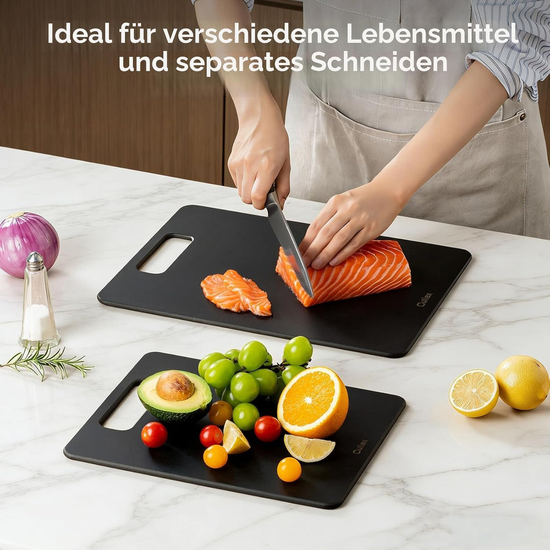 Holzfaser Schneidebrett 2er-Pack, Spülmaschinenfest Verbund-Schneidebrett, Hohe Dichte, Ungiftig, BP