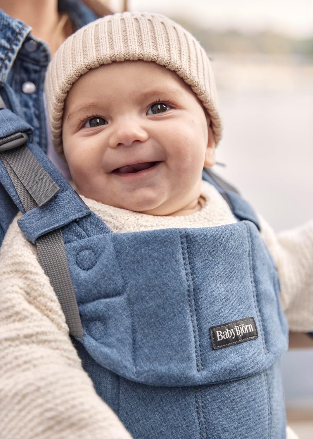 BabyBjörn Babytrage Harmony, Gewebt Melange, Blau Gewebt Melange Blau, Gewebt Melange Blau