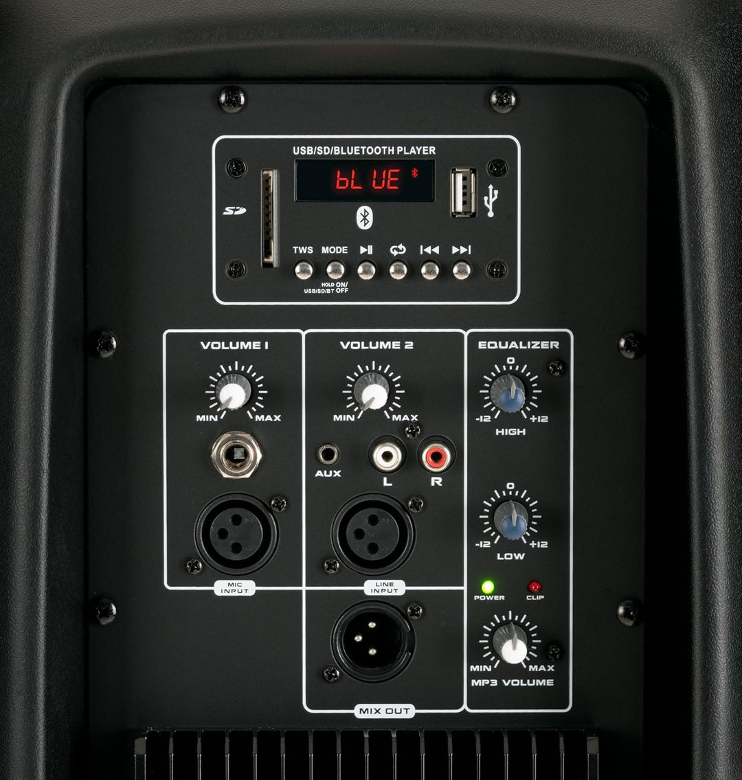 Pronomic PH12A Bühnen- und Konzertlautsprecher Aktiv PA-Lautsprecher Aktive ABS PA-Box, 12 Zoll, 30