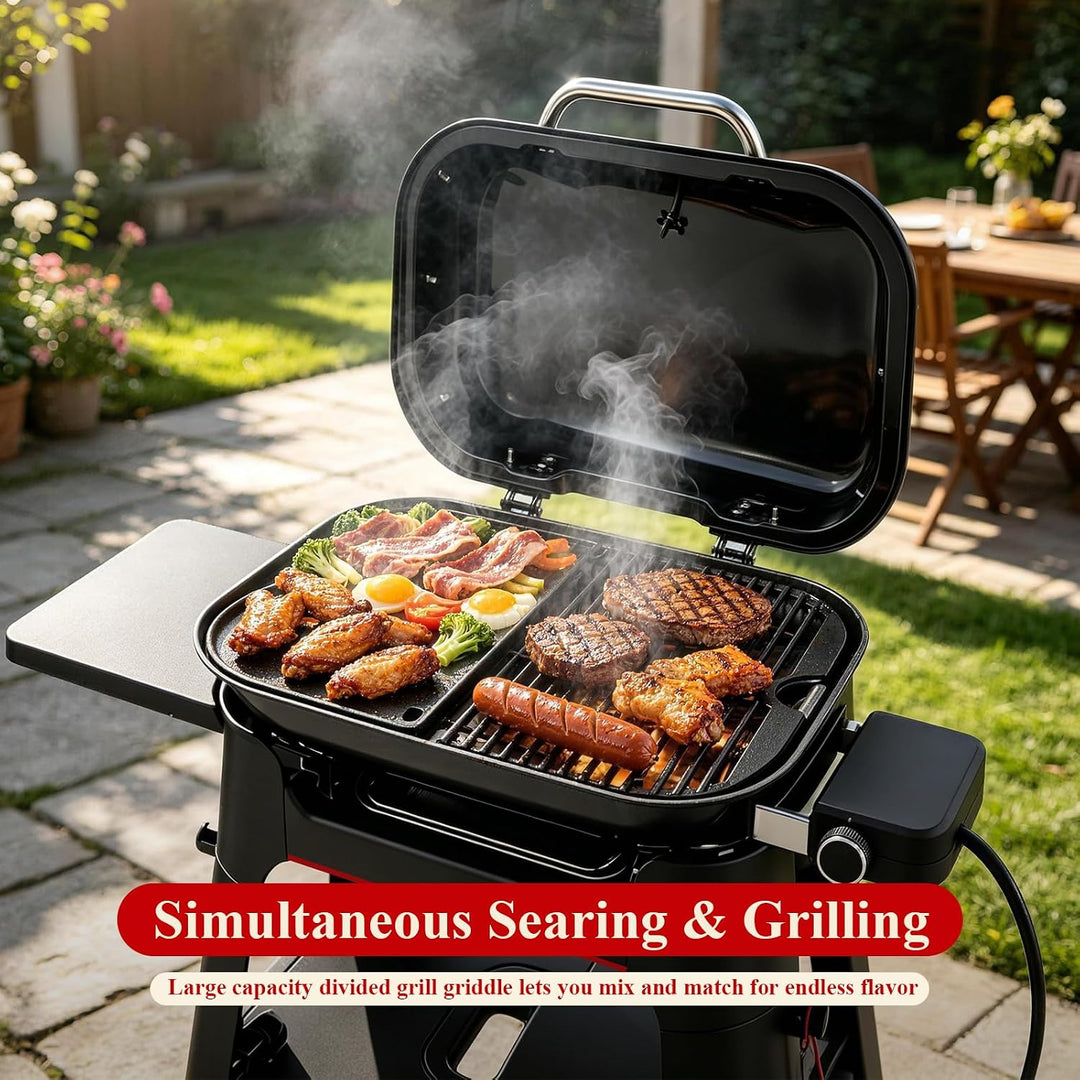 28,5 x 21cm Gusseisen Grillplatte für Weber Lumin Compact Elektrogrill, Hitzebeständiges Elektrogril
