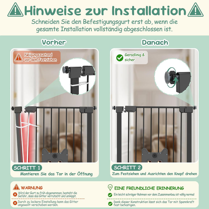Innen Absperrgitter mit 30cm Verlängerung ohne Bohren, Türschutzgitter mit individuell gestaltbarer