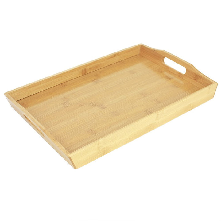 com-four® Tablett aus Bambusholz - Frühstück ans Bett oder Couch Serviertablett (01 Stück - Bambus),