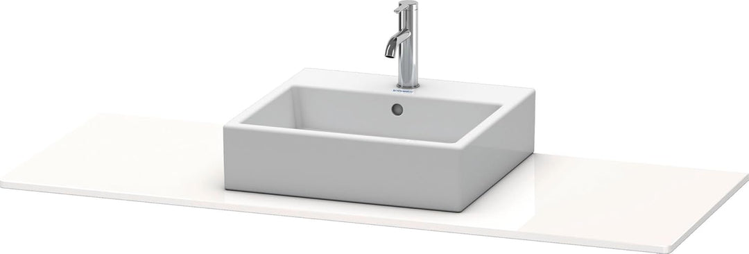 Duravit XSquare Konsole 060G, 1400x 550 mm, 1 Ausschnitt rechts, Farbe (Front/Korpus): Weiss Hochgla