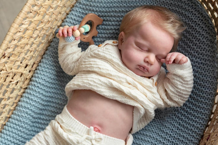 Zero Pam Baby Reborn Vinyl-Körper mit geschlossenen Augen, 50 cm, realistische Babypuppen, aus Vinyl
