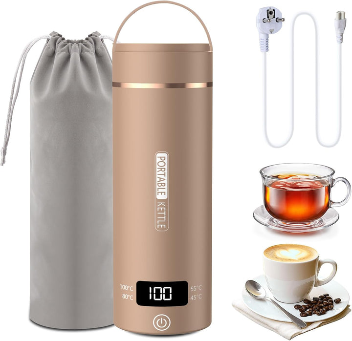 Elektrischer Reisewasserkocher Klein 500ML, Kleiner Wasserkocher Reise Schnelles Kochwasser Mini -Wa