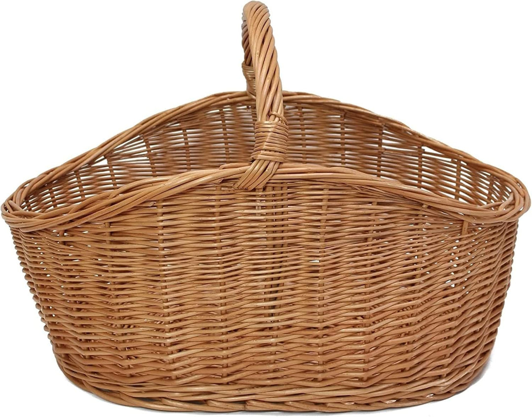 Dekoleidenschaft XXL Einkaufskorb Maxi aus Weide Natur, 68x49 cm gross, Tragekorb geflochten, Erntek