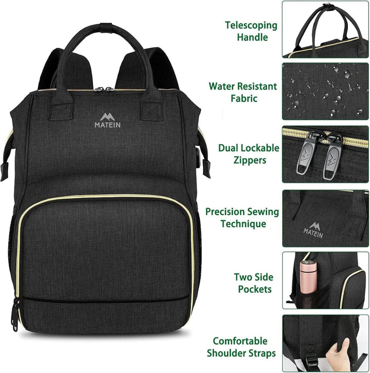 MATEIN Lunch Rucksack für Frauen, isolierter Kühlrucksack Lunchtasche mit USB-Ladeanschluss für Männ