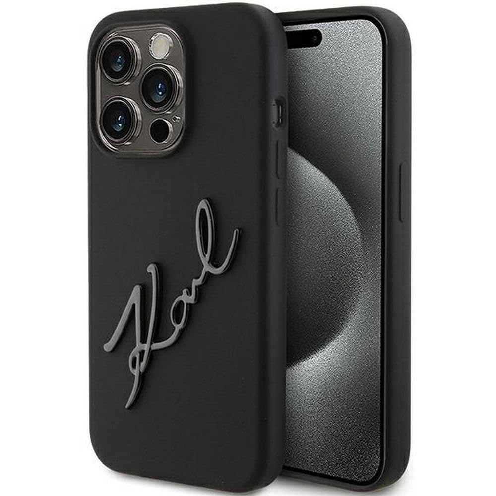 Karl Lagerfeld KLHCP15LSKSBMCK Hülle für iPhone 15 Pro 6.1" Schwarz hardcase Silicone Karl Script