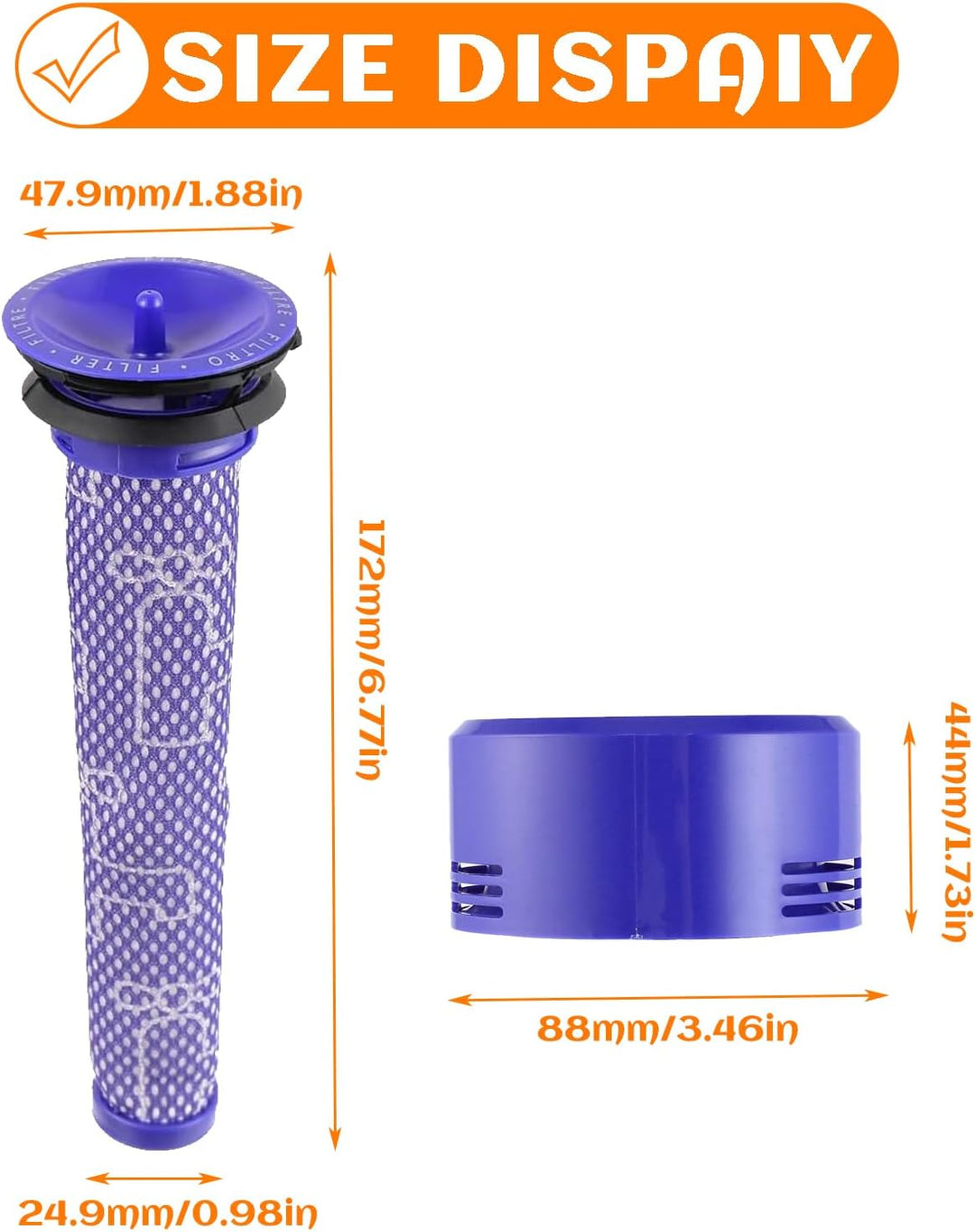6 Stück V7 V8 Filter für Dyson, Ersetzt Filter und Vorfilter für Dyson V8 V7 Animal Absolute Motorhe