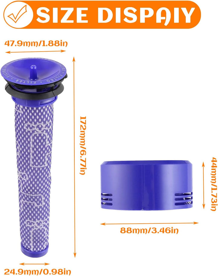 6 Stück V7 V8 Filter für Dyson, Ersetzt Filter und Vorfilter für Dyson V8 V7 Animal Absolute Motorhe