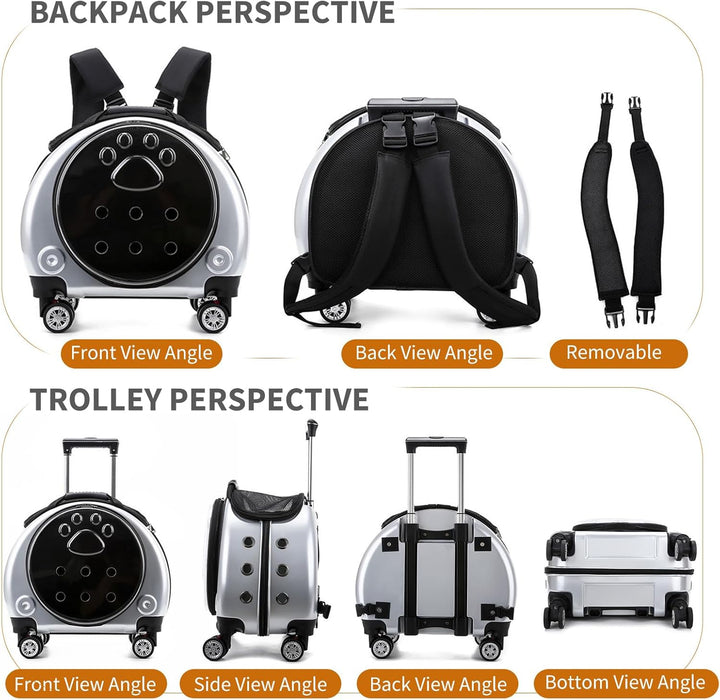 PETCUTE Haustier Rucksack,Faltbare Haustier-Tragerucksack Bis 7.5 Kg mit Herausnehmbarer Matte,Gute