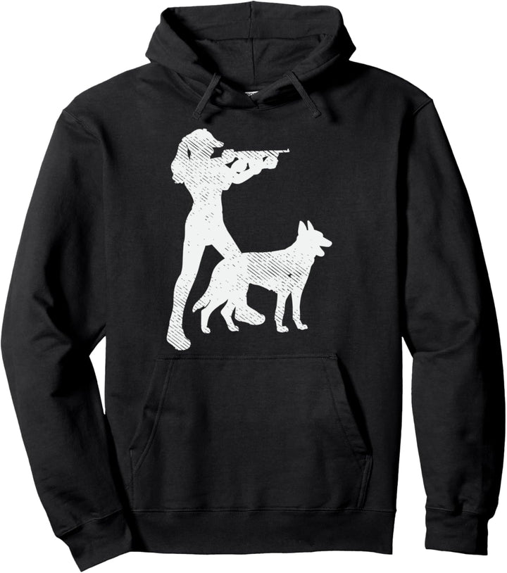 Ein Mädchen und ihr deutscher Schäferhund Pullover Hoodie