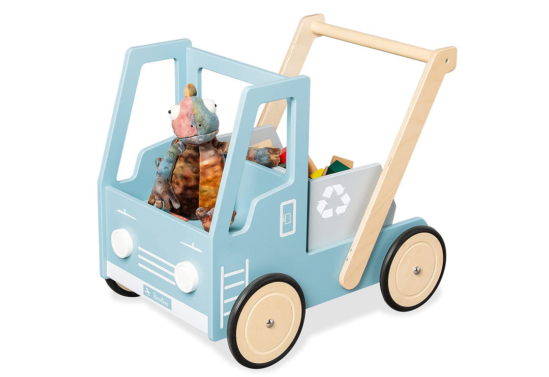 Lauflernwagen 'Kipplaster Fred' von Pinolino, Laufhilfe, mit Bremse, blau