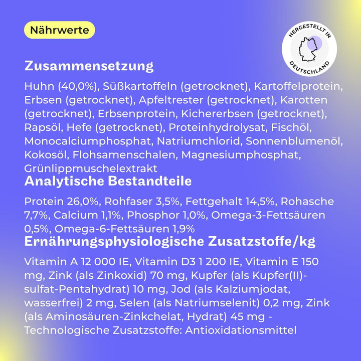 HEY HOLY – Happy Herders Trockenfutter – Premium Trockenfutter für ausgewachsene Hunde mit 40% Huhn